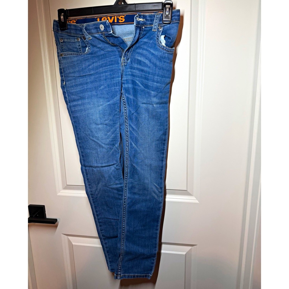 Levis 510 Mens Blue Denim Jeans Slim Skinny Low Rise Medium Wash 27x29
